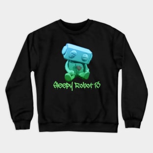 Sleepy Robot 13 Green Ombre Logo Crewneck Sweatshirt